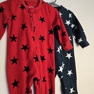 Starry Red and Black Kids One Piece